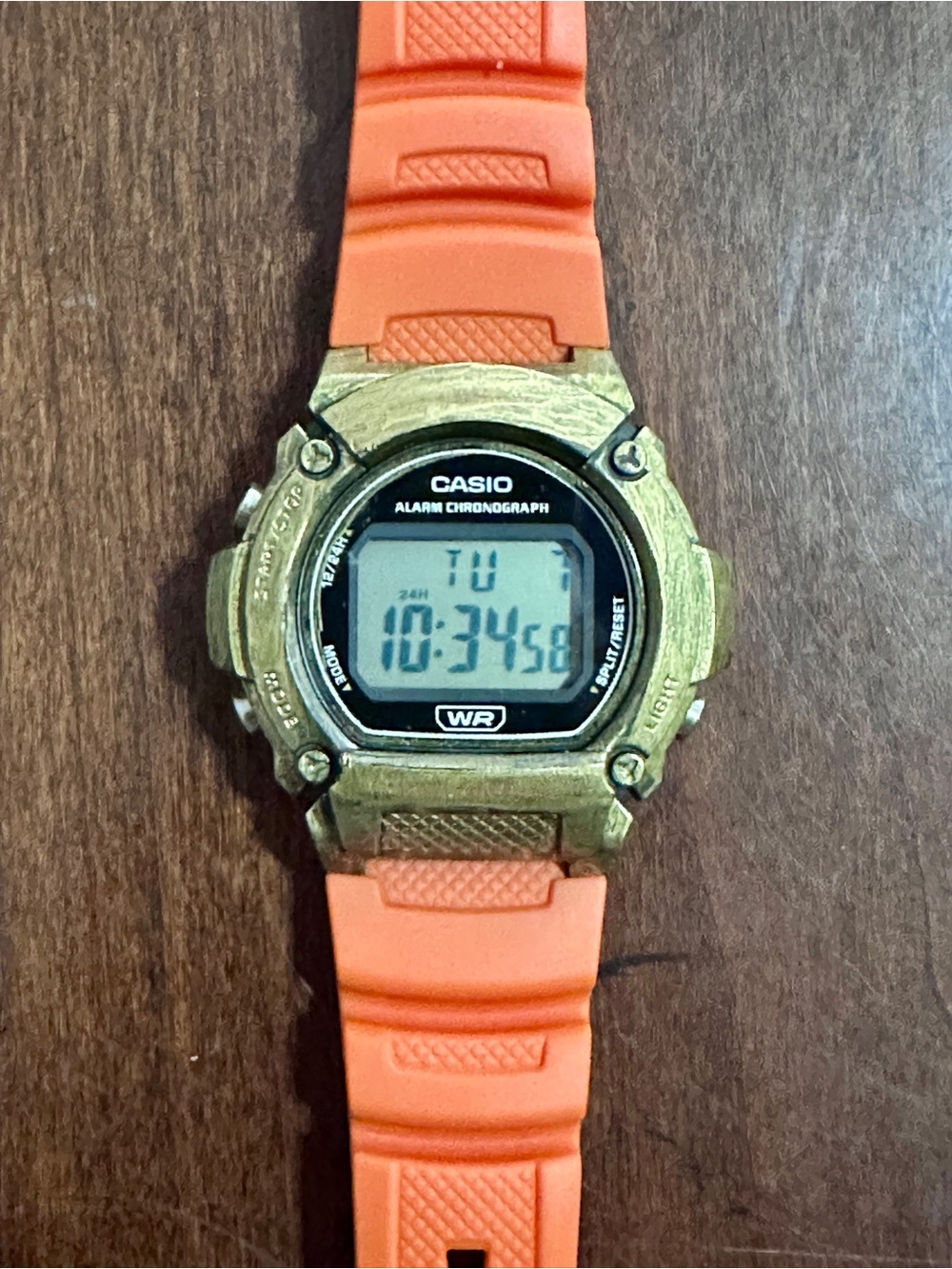 Casio W-219H Orange and Gold (Custom Aquaman Themed)